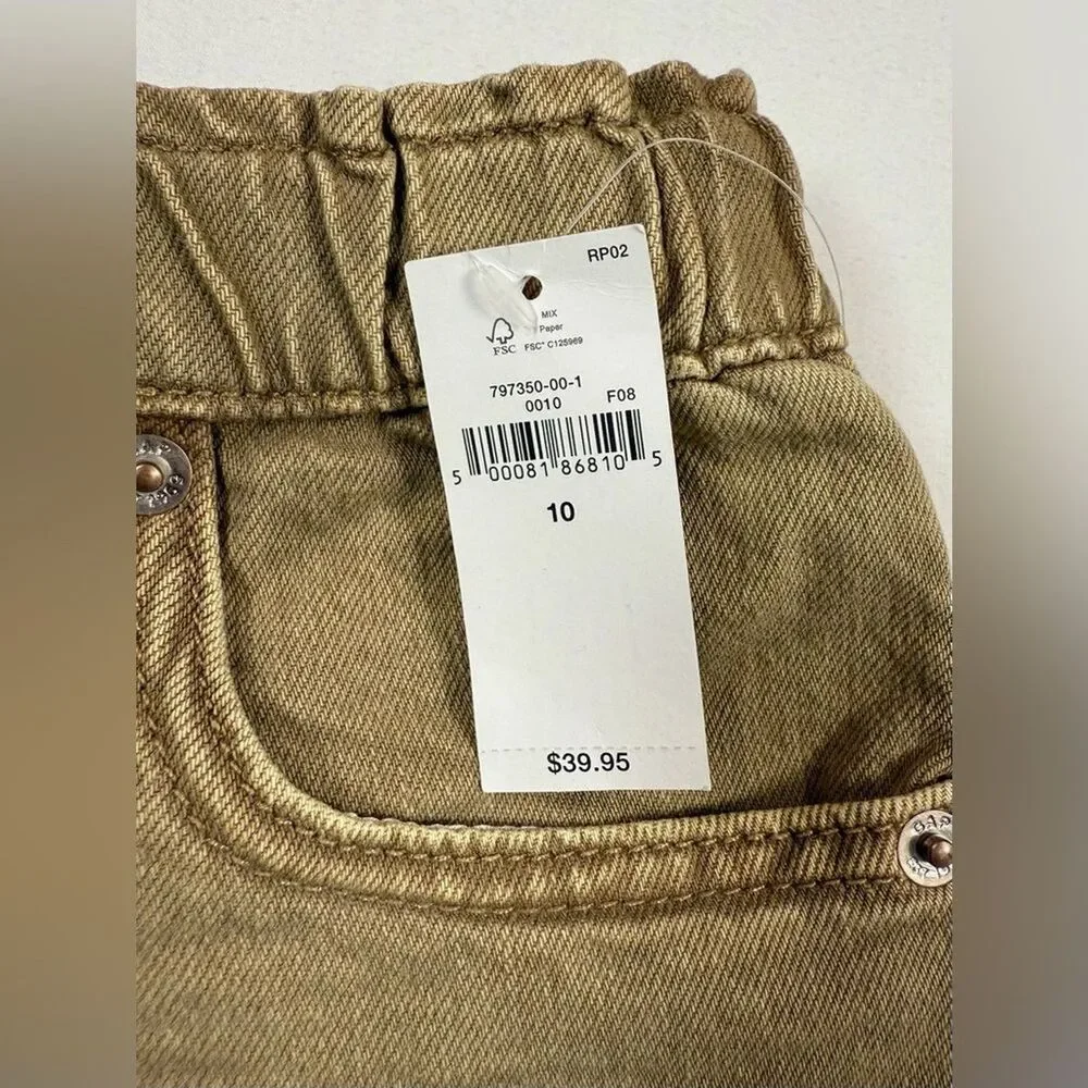 NWT GAP Kids Girlfriend Denim Short High Rise 10 Classic Frayed Khaki NEW